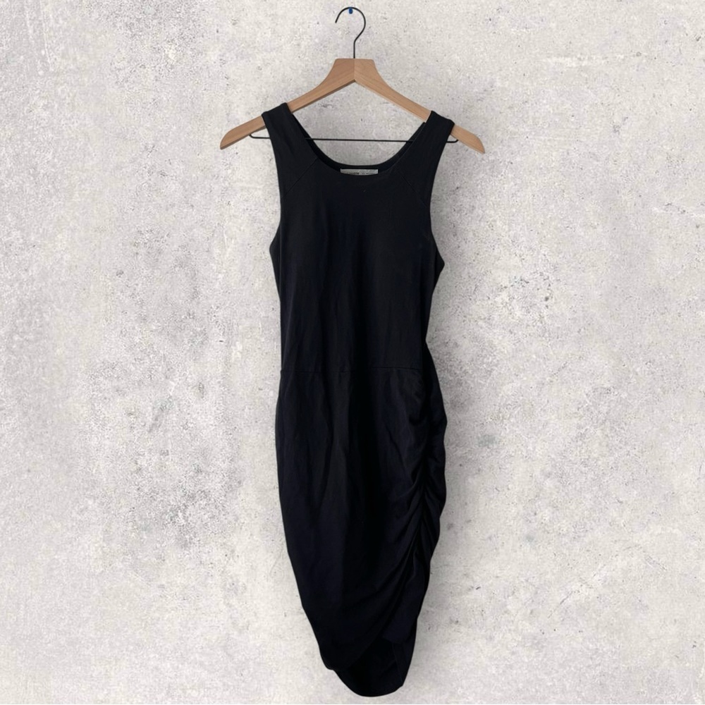Athleta Seeker Ruched Built-in Bra Tank Athletic Black Dress Size XS - Picture 3 of 14